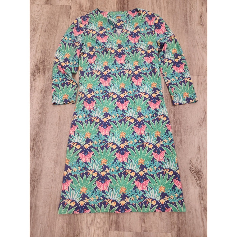 J. Mclaughlin Carly Dress Catalina Cloth Butterfly Tropical Zansibar Garden XS